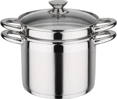 Immagine prodotto di GSW Pentola per pasta Treviso 22 cm con coperchio in vetro, 975360, acciaio inossidabile 18/8, circa 6,5 L