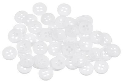 Nähknöpfe 50 Stück, 11,5 mm, rund, 4 Löcher, weiß