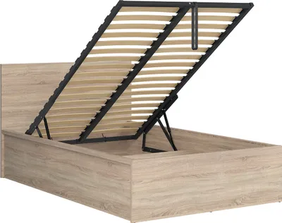 Produktbild von Bett mit Bettkasten 120x200cm Holzoptik