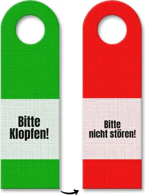 Produktbild von Bitte klopfen - Bitte nicht stören Türhänger in Grün und Rot