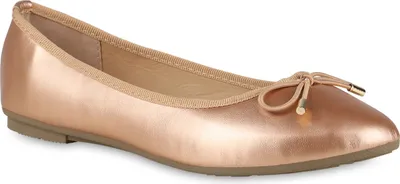 Produktbild von VAN HILL Damen Klassische Ballerinas Schleifen Slippers Kunstleder Schuhe 838467, Farbe: Rose Gold, Größe: 40
