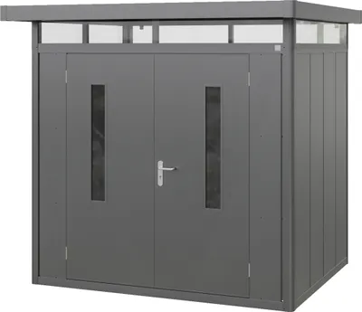 Produktbild von GFP Primeyard Gerätehaus Metall Gartenhaus 228x180x231 cm Geräteschuppen anthrazit
