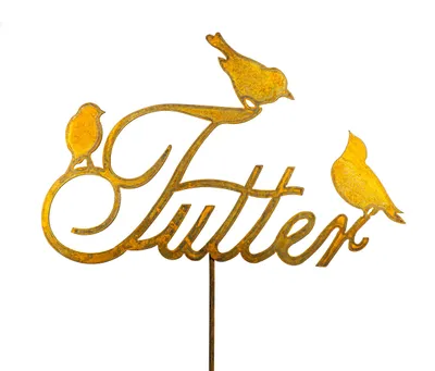 Vogel-Futterplatz-Dekoration aus Metall, braun, 1 Stück