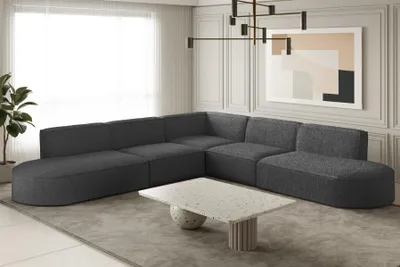 Produktbild von Ecksofa Designersofa PALMA in Stoff Ascot Graphitgrau Universal