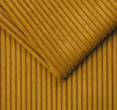 Produktbild von TAPHICEROS Cord Stoff, Senf, 100cm x 142cm, Meterware, Polsterstoff Material, Möbelstoff, Dicker Rippenstoff
