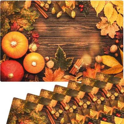 Produktbild von Abwaschbare Tischsets 8er Set Herbst Kürbisse Erntedank