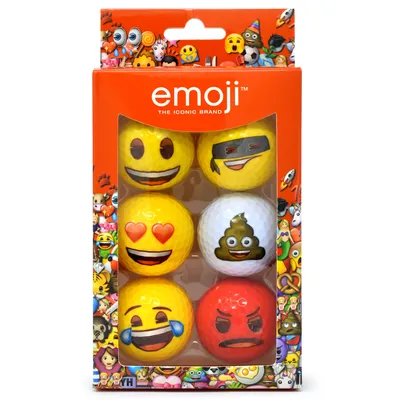 Produktbild von Emoji Golfbälle 6er Set – Offizielles Emoji®-Produkt mit verschiedenen Designs