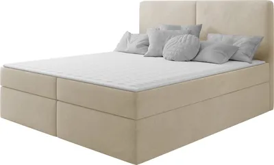 Produktbild von MIRJAN24 Boxspringbett mit zwei Bettkästen Claire, Schlafzimmer Ehebett, Doppelbett mit Topper (Farbe: Manila 02, Größe: 180x200 cm)