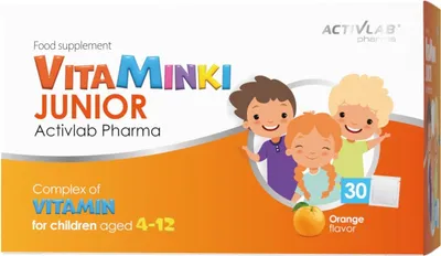 Produktbild von Activlab Pharma VitaMINKI Junior, 30 Tütchen Orange, Vitaminset für Kinder, Vitamin A, D, E, C, B6, B12