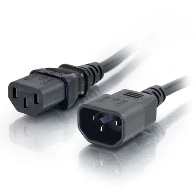 Productafbeelding van C2G 88502 Verlengkabel - 1 meter lang - IEC 320 EN 60320 C13 - IEC 320 EN 60320 C14 - 250 V wisselstroom. Nominale spanning