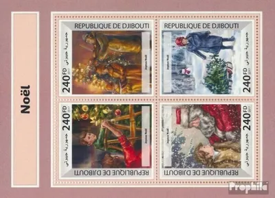 Produktbild von Briefmarken Dschibuti 2017 Mi 1941-1944 Kleinbogen (kompl. Ausg.) postfrisch Weihnachten