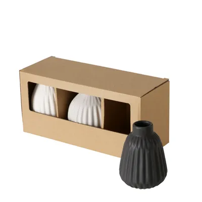 Produktbild von Vase Esko Set 3-teilig Keramik Schwarz/Weiß