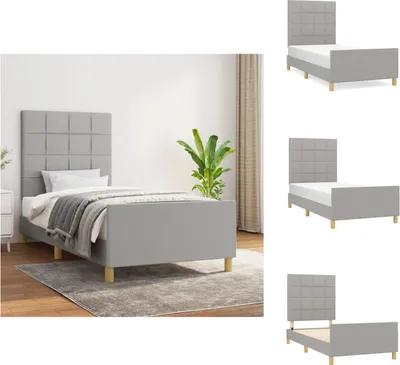 Produktbild von vidaXL Bettgestell mit Kopfteil Hellgrau 90x190 cm Stoff -  Betten & Bettgestelle