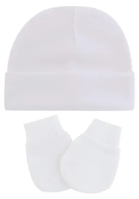 Productafbeelding van PHILSP Babyhandschoenen, baby- en peuterhandschoenen, katoenen handschoenen ter bescherming tegen krabben + muts