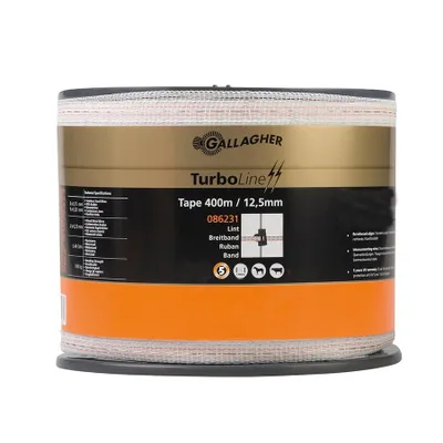 Zdjęcie produktu dla Taśma ogrodzeniowa Gallagher TurboLine (12,5 MM / biała) - 400 metrów