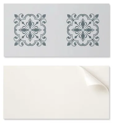 Productafbeelding van Set vinyltegels met een bloemenmotief en ornamenten, geschikt voor keuken en woonkamer, afmetingen: 10 x 40 x 20 cm