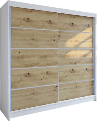 Produktbild von MIRJAN24 Schiebetürenschrank Talin IV, Stilvoll Schlafzimmer Kleiderschrank (Farbe: Weiß / Artisan Eiche)