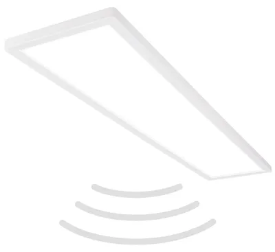 Immagine prodotto di Plafoniera LED ultrapiatta con rilevatore di movimento - IP44 Plafoniera LED per bagno Plafoniera per bagno, pannello a soffitto ultrapiatto per ambienti umidi, 98 x 20 x 3 cm (LxLxH)