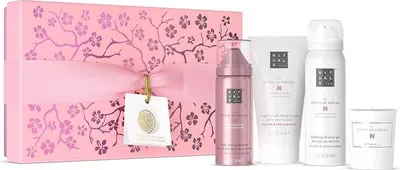 Produktbild von Rituals The Ritual of Sakura Geschenkset S, 4 Teile, Kirschblüte & Reismilch, wiederverwendbare Geschenkbox
