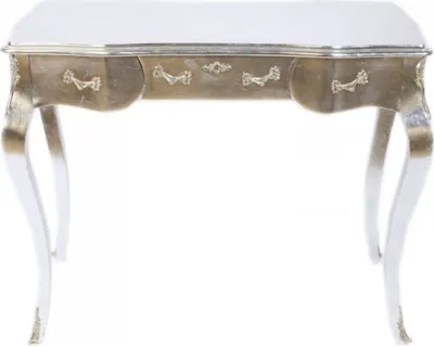 Produktbild von Casa Padrino Luxus Barock Schreibtisch / Konsole Silber inkl. Glasplatte 97 x 78 x 48 cm - Sekretär Luxus Möbel