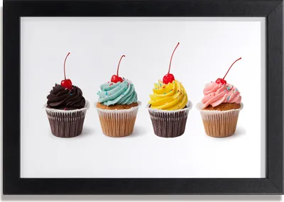 Produktbild von Bild 30x20 MDF-Rahmen, Wandkunst Cupcakes