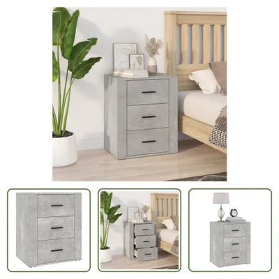 Produktbild von The Living Store Nachttisch Betongrau 50x36x60 cm Holzwerkstoff