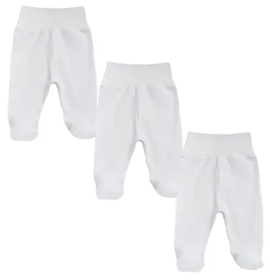 Produktbild von MEA BABY Unisex Baby Hose mit Fuß aus 100% Baumwolle im 3er Pack. Baby Stram