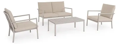 Set 4er Sitzgruppe Konnor Rastin Lounge Gartenlounge Gartenmöbel Gartensofa_Natur24