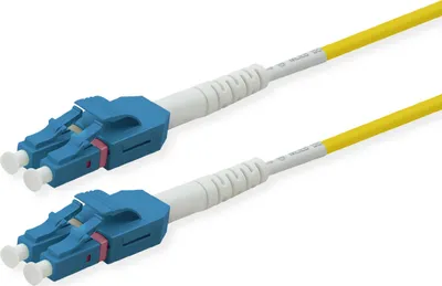 Produktbild von ROLINE LWL-Kabel duplex 9/125µm OS2, LC/LC, LSOH, UNIBOOT, Slim, gelb, 15 m