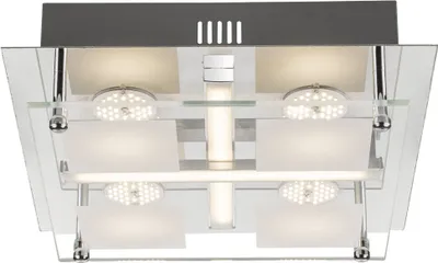 Produktbild von LED Deckenlampe, Chrom, Glas, L 24 cm