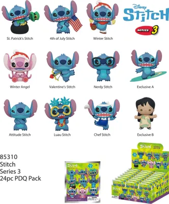 Image de Lilo & Stich étiquettes de sac en PVC Stich série 3 présentoir (24)