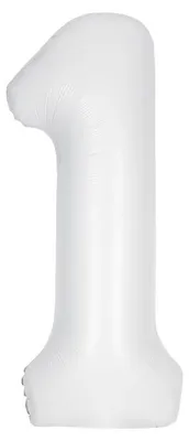 Produktbild von Großer Folienballon in Form der Zahl 1, weiß, ca. 86 cm – Ideal für Geburtstag & Jubiläum