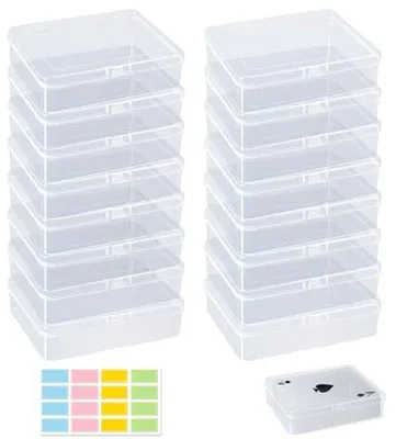 Produktbild von Ultiluxe Aufbewahrungsbox für Karten - 16 Stück - Spielkarten Box - Kunststoff Aufbewahrungsbox - 10,5 x 7,5 x 2,5 cm - Mit Deckel - Transparent