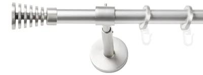 Produktbild von SN Deco Gardinenstange Gap, 19 mm, 1-läufig, Stahl, Komplett-Set mit Ringen, geschlossener Träger, 120 cm, chrom matt