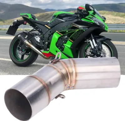 Obrázek produktu pro Střední trubka výfuku motocyklu z nerezové oceli, tloušťka 1 mm, náhrada za Ninja ZX10R 2008-2021