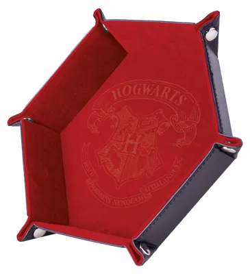 Obrázok produktu pre Kockovaná doska – Hogwarts, červená, 19 x 19 cm – koža a zamat