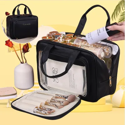 Image de INF Nouveau sac de toilette de voyage avec compartiments Noir