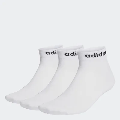Produktbild von adidas Uni Think Linear Ankle Socks 3 Pairs, White/Black, 45-48