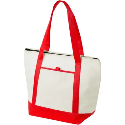 Image de Bullet Sac isotherme Lighthouse, non tissé PF1327 (44,5 x 16,5 x 33 cm) (Nature/Rouge)
