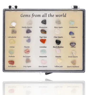 Produktbild von Mineralien Set 25 Steine Kristalle Sammlung Mineralien der Welt Box