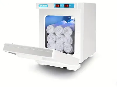 Imagen del producto de Calentador de toallas y armario desinfectante para spas y salones, calefactor compacto para baños