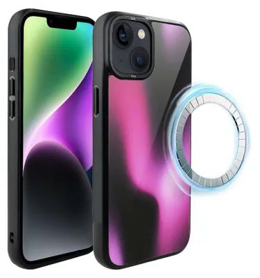 Zdjęcie produktu dla Etui do iPhone 14, kompatybilne z MagSafe, czarne matowe boki, fuksja