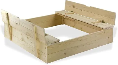 Imagen del producto de Caja de arena con bancos integrados, 120x120 cm