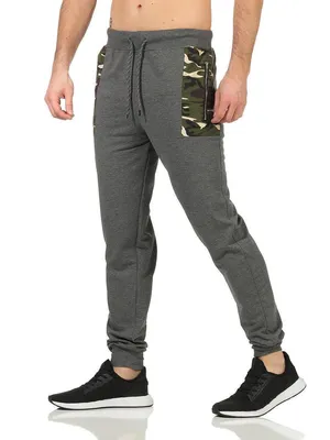 Produktbild von Herren Jogginghose Trainigshose Freizeithose mit Muster. Dunkelgrau-4184 2XL