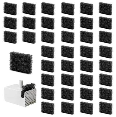 Immagine prodotto di 40 filtri di ricambio per fontanelle per animali domestici, dimensioni 35x25x9 mm | Filtri a spugna per fontanelle per gatti e cani