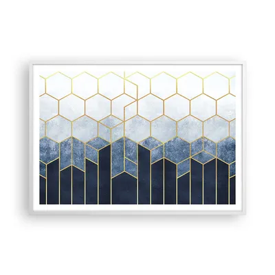 Produktbild von Gerahmtes Poster - Weißer Rahmen - Abstraktion Figuren Geometrisch - 100x70 cm - Wand Bild - Wanddeko - Wandbilder - Kunstposter - Wandposter - Bilderrahmen - Bilder - Kunstdruck - P2WAA100x70-5135