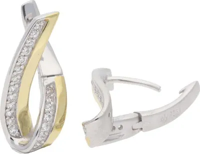 Produktbild von JuwelmaLux Creolen 925 Silber Zirkonia Gold plattiert JL20-06-0709