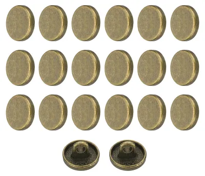 Runde Metallknöpfe 20 Stück, 10 mm, Bronze, flach, zum Nähen