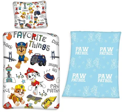 Produktbild von PAW Patrol - Bettwäsche-Set, 135x200 & 80x80 und Fleecedecke, 130x160