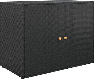 Image de Armoire de rangement de jardin Noir 100x55,5x80 cm Résine tressée